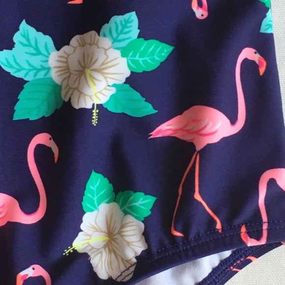 Girls bathing suit size 12 months flamingos floral - Picture 10 of 13